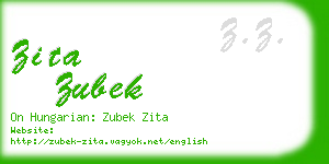 zita zubek business card